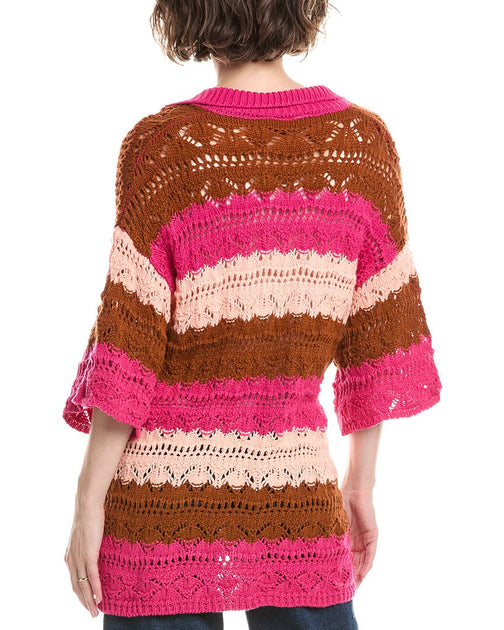 Colette Rose Polo Pullover Pink Small 3