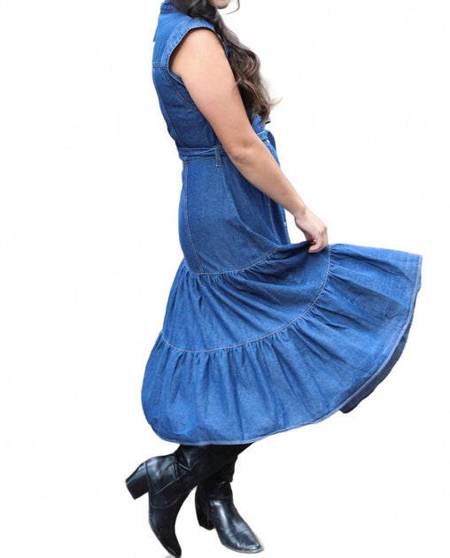 Blue B Robe Mi-longue Dakota Bleu Small 4