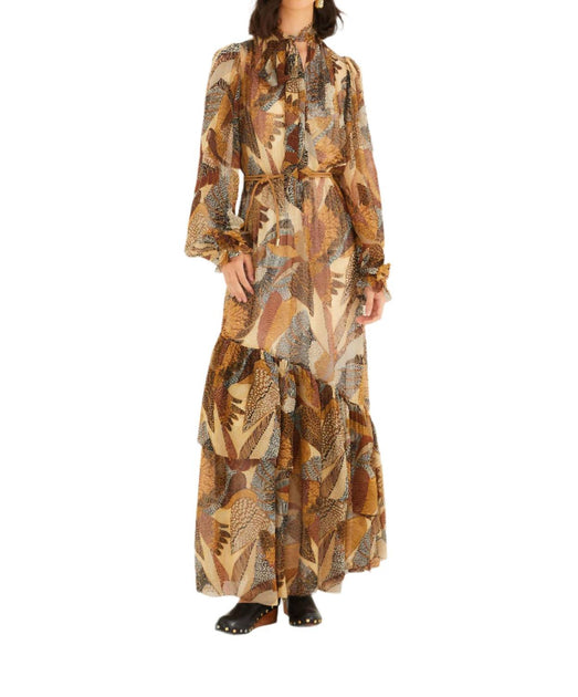 Rio Dotted Macaws Long Sleeve Maxi Dress Multi Large 3