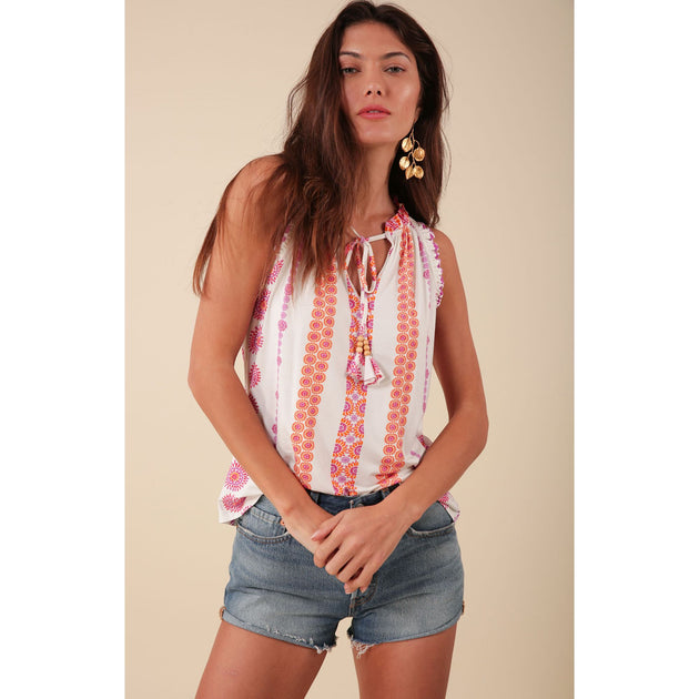 HALE BOB Brooke Jersey Top Blue Large 3