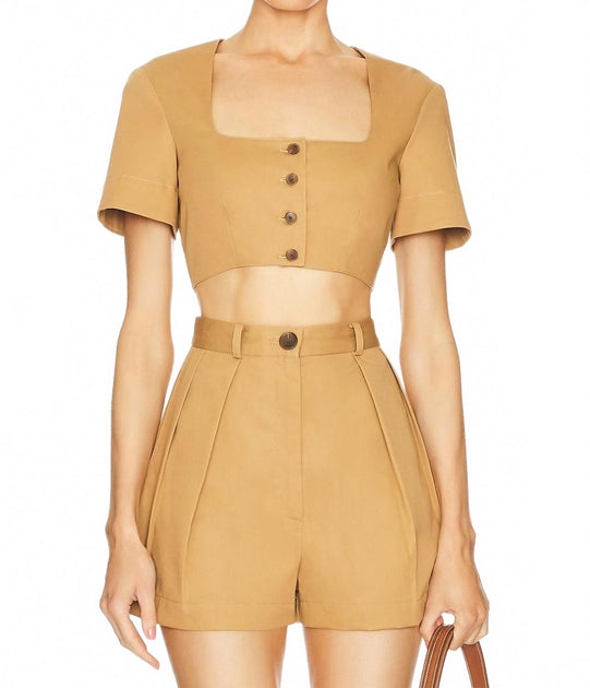 Matthew Bruch Apron Crop Top Marron XS 2