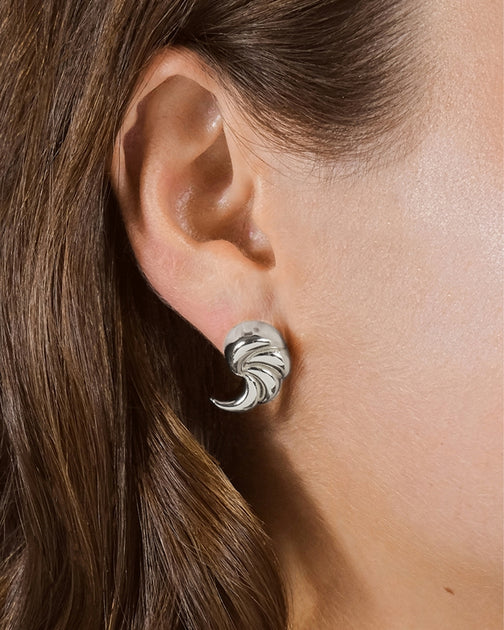 Sterling Forever French Horn Stud Earrings Silver One Size 3