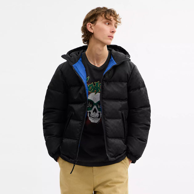 Coach Tonal Signature Down Jacket Green 2X-Large 3