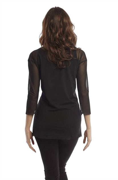 french kyss Bianca Sheer Top Black Large 3