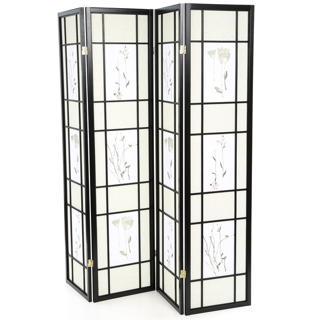 Hivvago Shoji Screen Room Divider Black 2