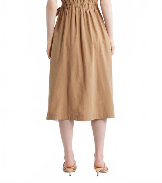 Zoe LTD Tie Waist Midi Shirtdress Beige Small 3