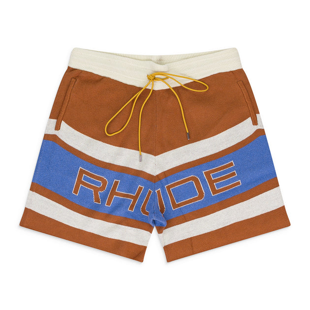 Rhude Pravil Racing Knit Short Brown Large 2