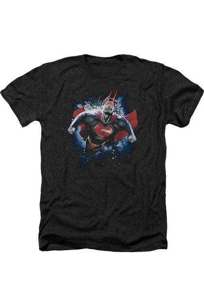 Gildan Superman Stardust Adult Heather Tee Black Small 2
