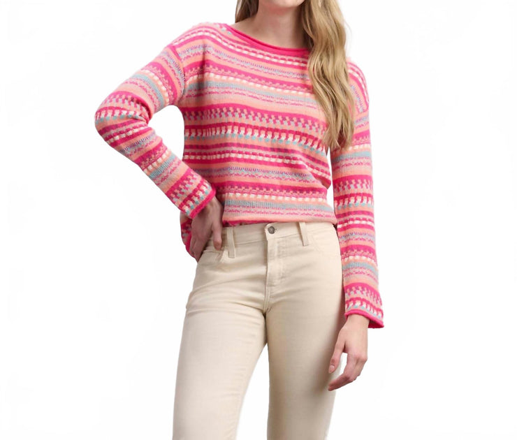 Hatley Hannah Cropped Pullover Sweater Pink Medium 2
