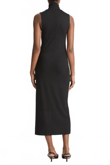 Vince Side-Slit Sleeveless Turtleneck Dress Black Large 4