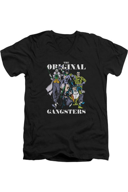 Gildan DC Comics Original Gangsters V-Neck T-Shirt Black XXL 2
