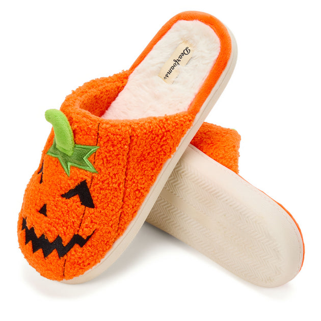 Dearfoams Halloween Scuff Slipper Orange Medium 5