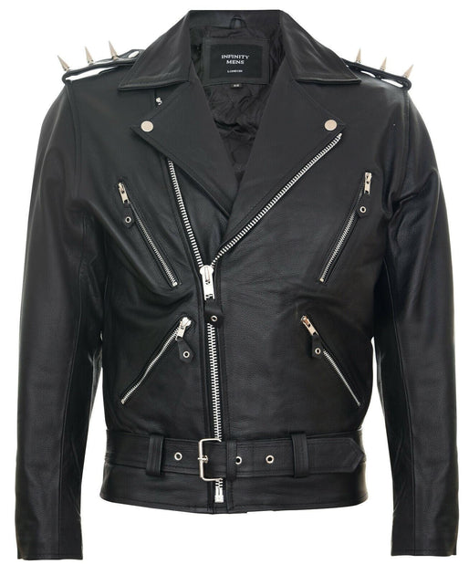Infinity Brando Ghostrider Leather Biker Jacket Black XS 2