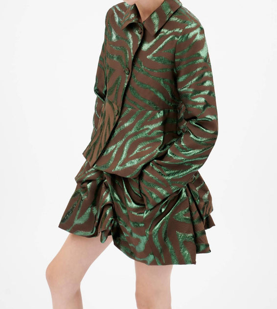 ODEEH Fancy Zebra Jacket Green US 10 4
