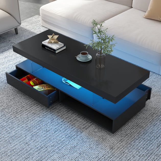 Streamdale LED Coffee Table Black 3