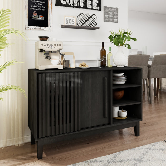 Streamdale Farmhouse Geriffelte Anrichte, Schwarz 3