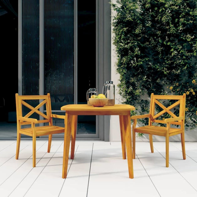 VidaXL 3 Piece Patio Dining Set Brown 3
