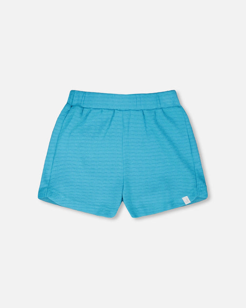 Deux par Deux Crinkle Jersey Shorts Blue 3T 2