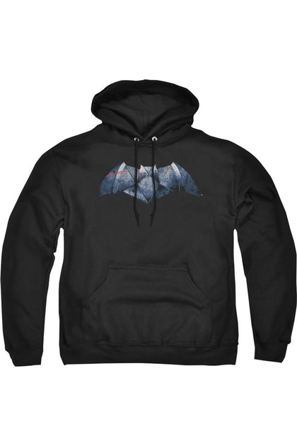 Gildan Batman V Superman Plated Bat Logo Hoodie Black Medium 2