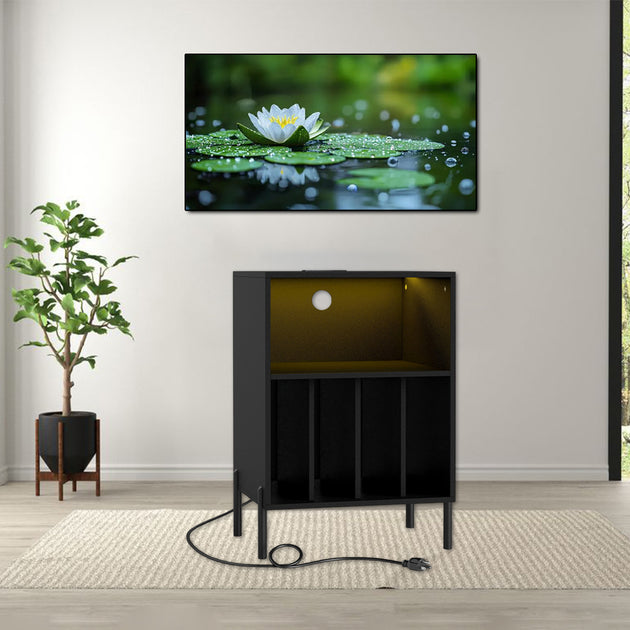 Hivvago Record Player Table Black 3