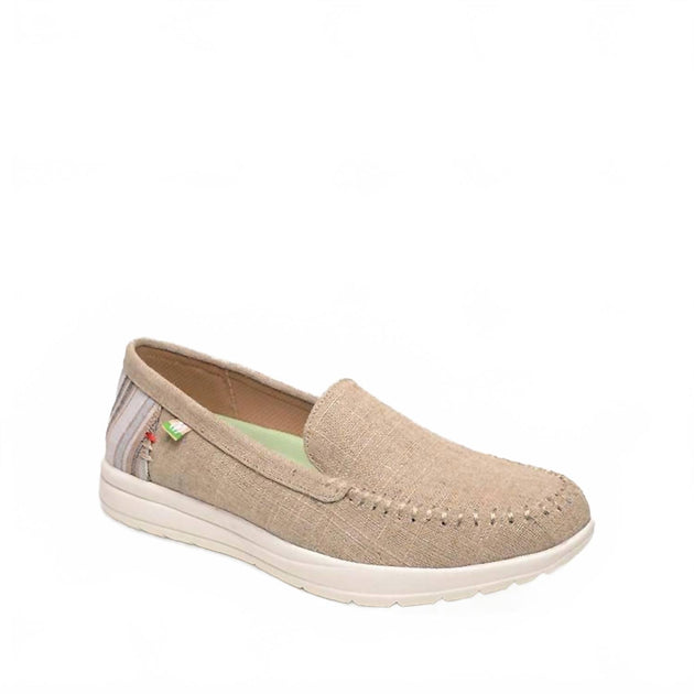 Minnetonka Discover Canvas Moccasin Beige US 9 2