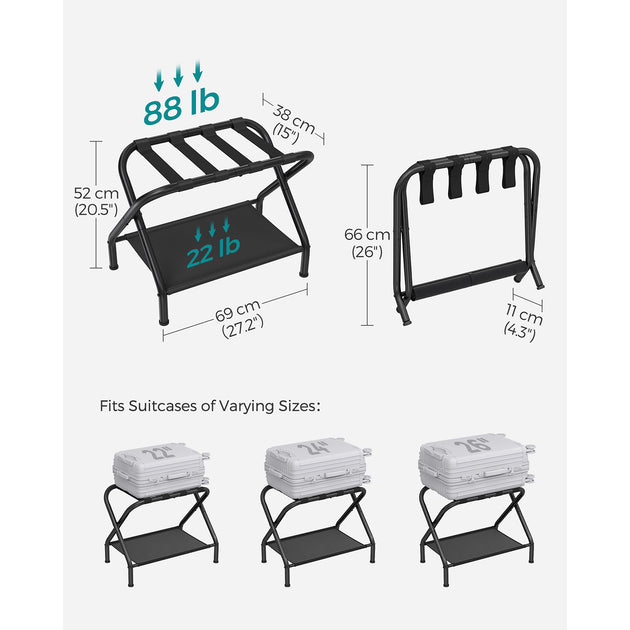 Hivvago Luggage Rack Black 3