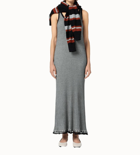 Guest In Residence Fine Stripe Maxi Dress Grey Medium 2