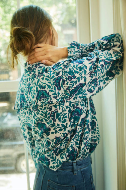 Ophelia & Indigo Beth Blouse Blue XS 3
