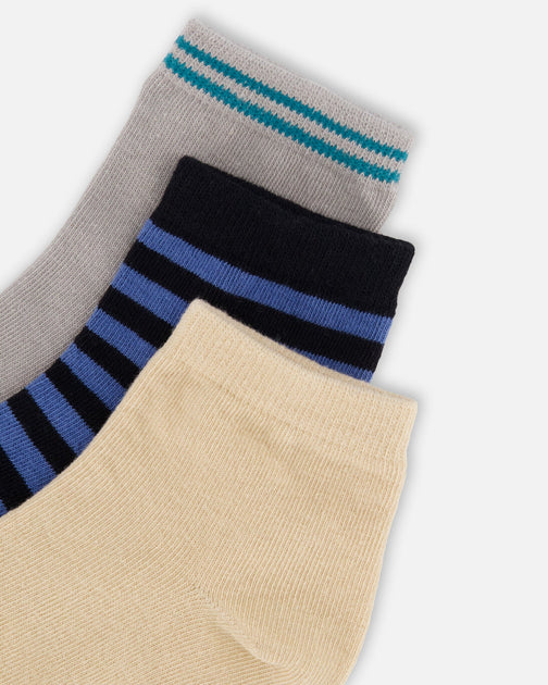 Deux par Deux Socks Set Striped Blue Black Size 3T 4