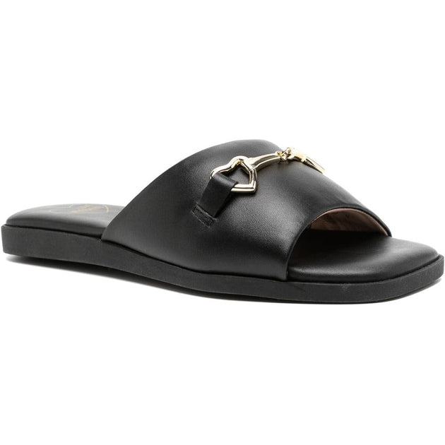 Love Moschino Heart Chain Slides Black EU 37 2
