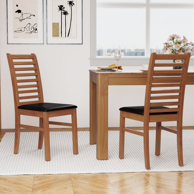 Hivvago Set of 2 Dining Chair Brown/Black 4
