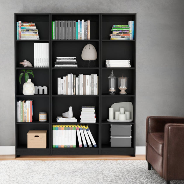 Hivvago 71-inch Black Five Tier Bookcase 6