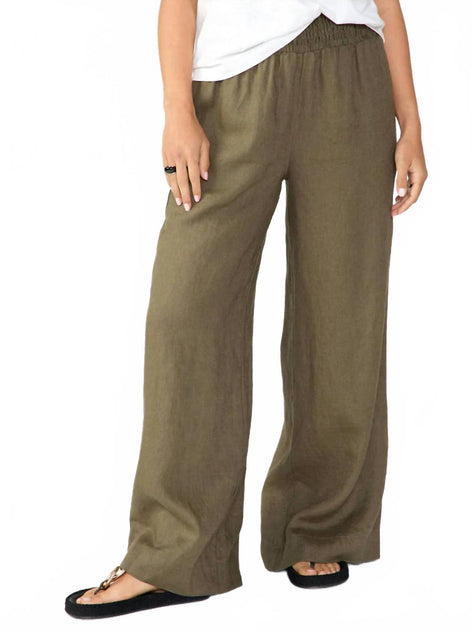 Sanctuary Smocked Wide Leg Pant Brown Large 2