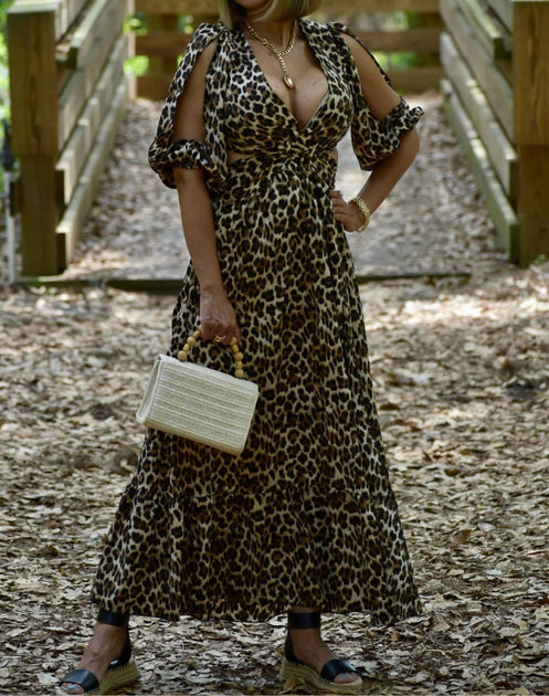Venti6 Maxikleid mit Leopardenmuster 2