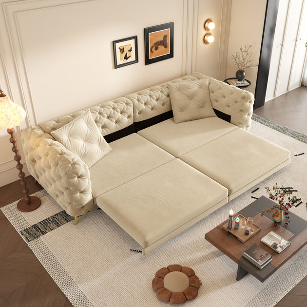 Streamdale Convertible Sleeper Sofa Apricot 3