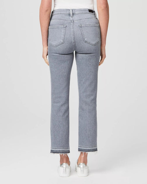 PAIGE Cindy Crop High Rise Straight Jean Grey 29 4
