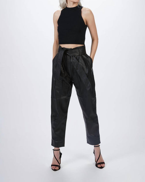 Smythe Pleated Leather Pant Black XXSmall 2
