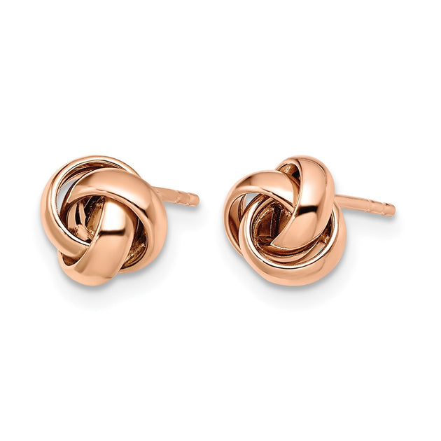 Diamond2Deal Love Knot Stud Earrings Pink 8mm 3