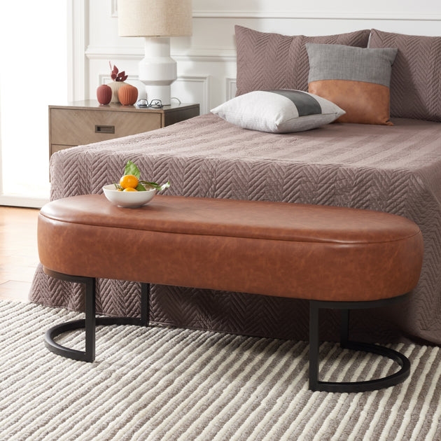 Safavieh Bellezza Oval Bench Brown 2