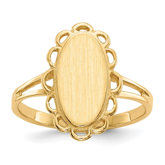 Diamond2Deal Signet Ring Yellow Gold US 6 10