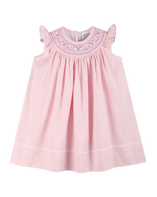 Lil Cactus Smocked Bishop Dress Pink 4T 3