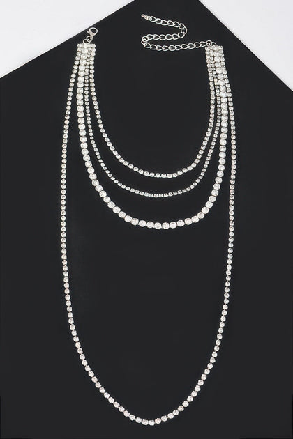 FASHNZFAB Multi-layer Necklace Black One Size 4