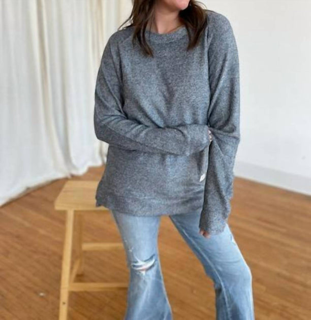 ALX COUTURE Yarn Dyed Crew Sweater Grey XLarge 2