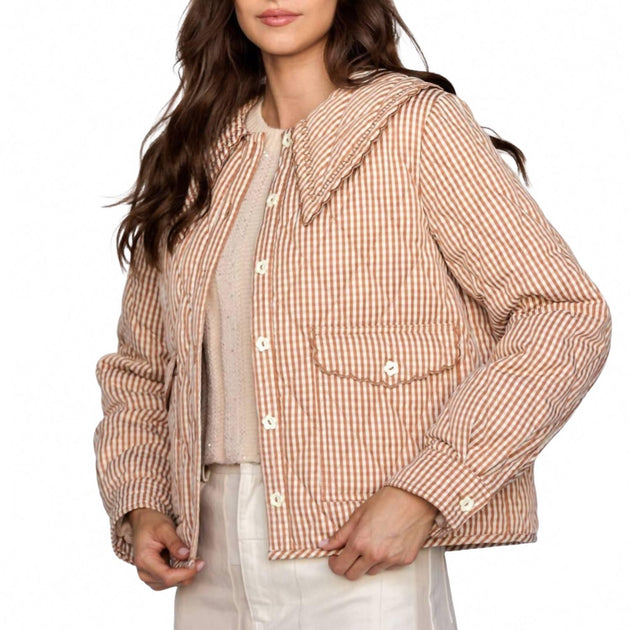 STORIA Gingham Quilted Jacket Multi Small 3