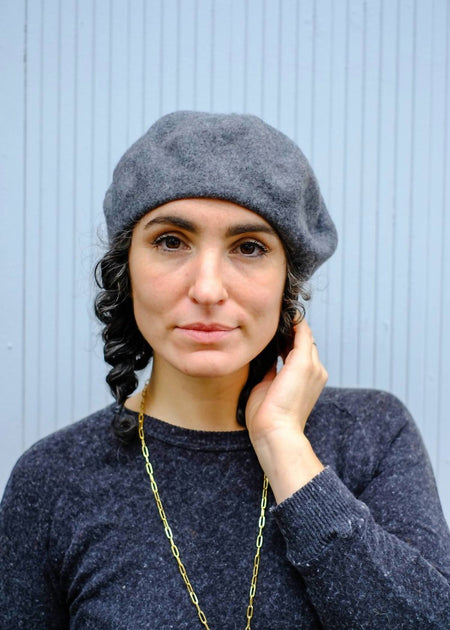Michael Stars Zoe Wool Beret Hat In Heather Grey | ShopSimon display picture 2