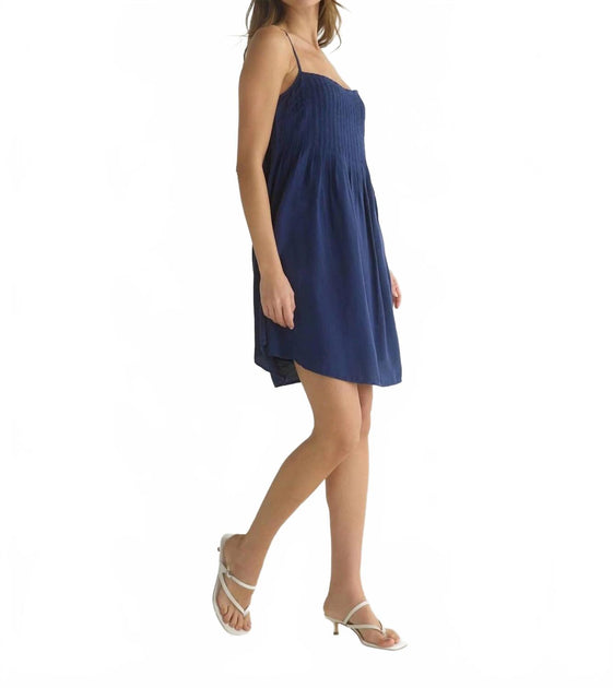 Bella Dahl Flowy Pintuck Dress Blue Large 4
