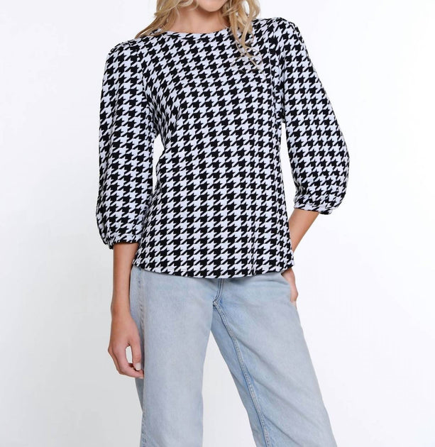 MULTIPLES Women's Flounce Sleeve Top - Three Quarters Sleeve Wide Neck Blouse