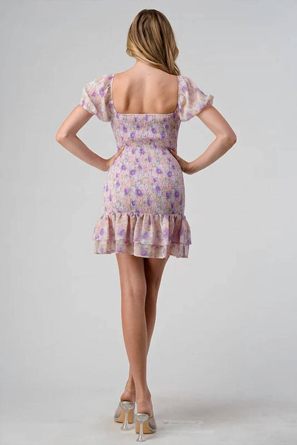 Lovesome Puff Sleeve Mini Dress Pink Medium 3