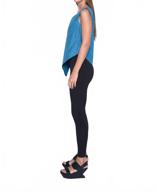 Simply Mila Uneven Hem Tank Blue Large 4