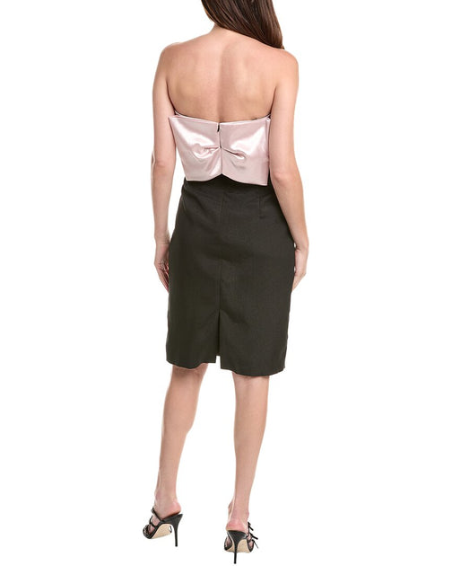Rene Ruiz Strapless Mikado Crepe Cocktail Dress Black US 8 3